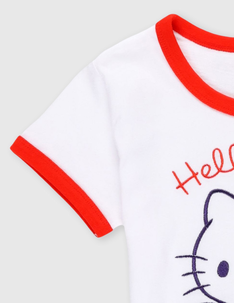 Playera Hello Kitty manga corta para niña 3