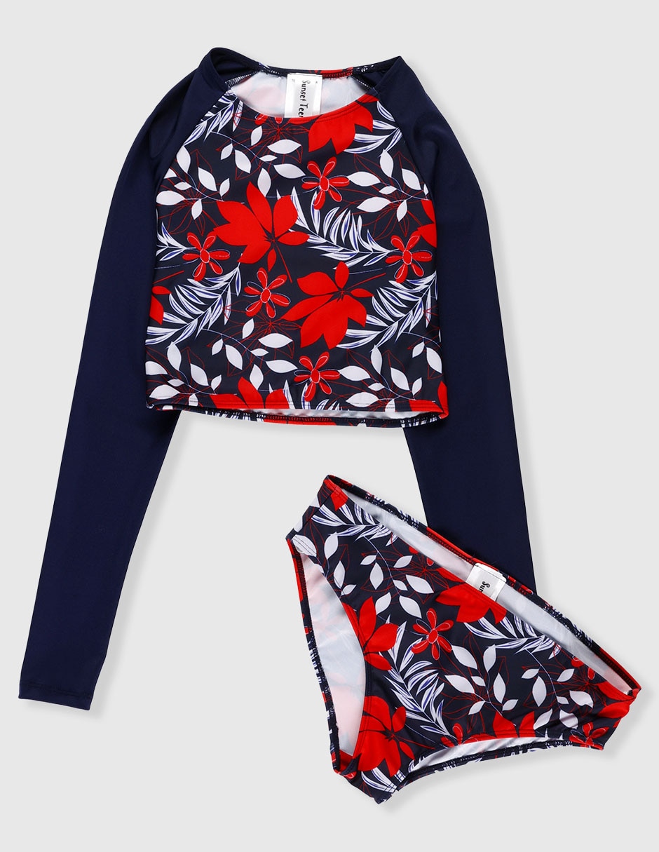 Conjunto wetshirt estampado floral para niña Conjunto wetshirt estampado floral para niña