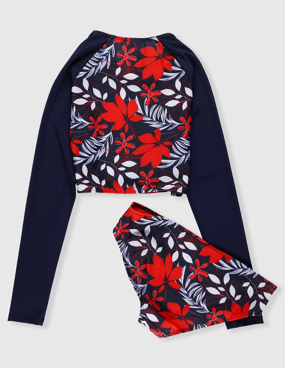 Conjunto wetshirt estampado floral para niña 2