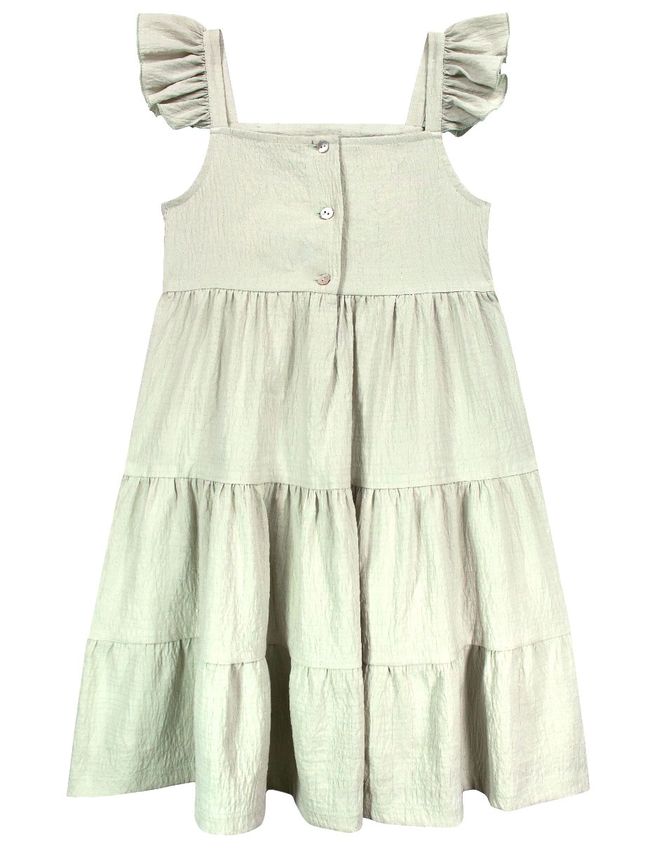 Vestido manga volantes para niña 2