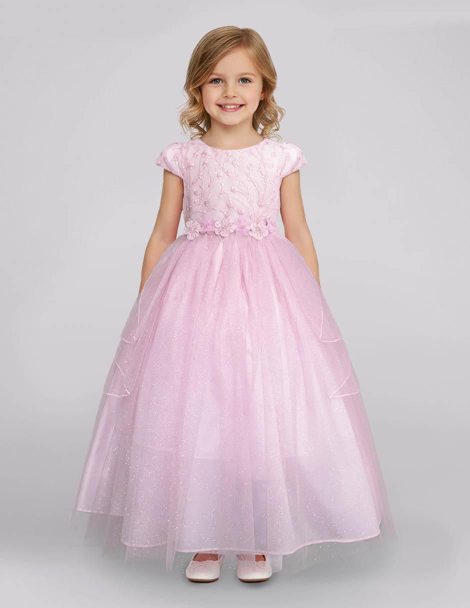 Vestido manga cap para niña
