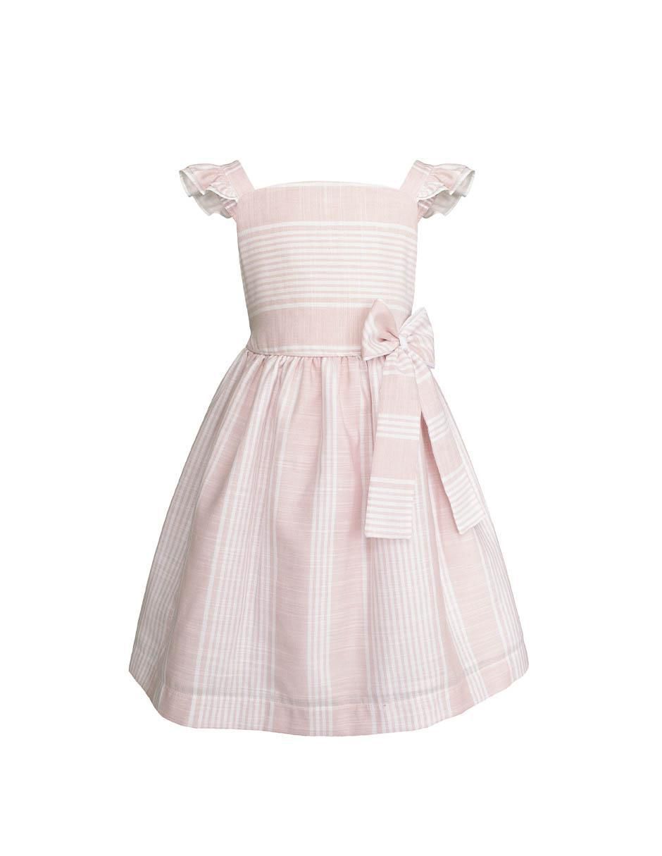Vestido manga con pliegues para niña 2