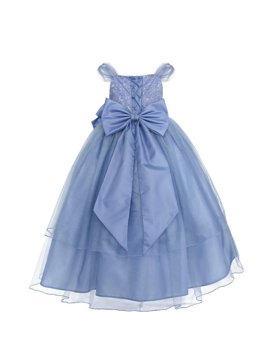 Vestido manga con pliegues para niña 3