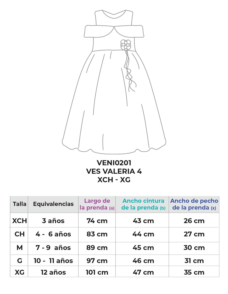 Vestido hombros descubiertos para niña 7