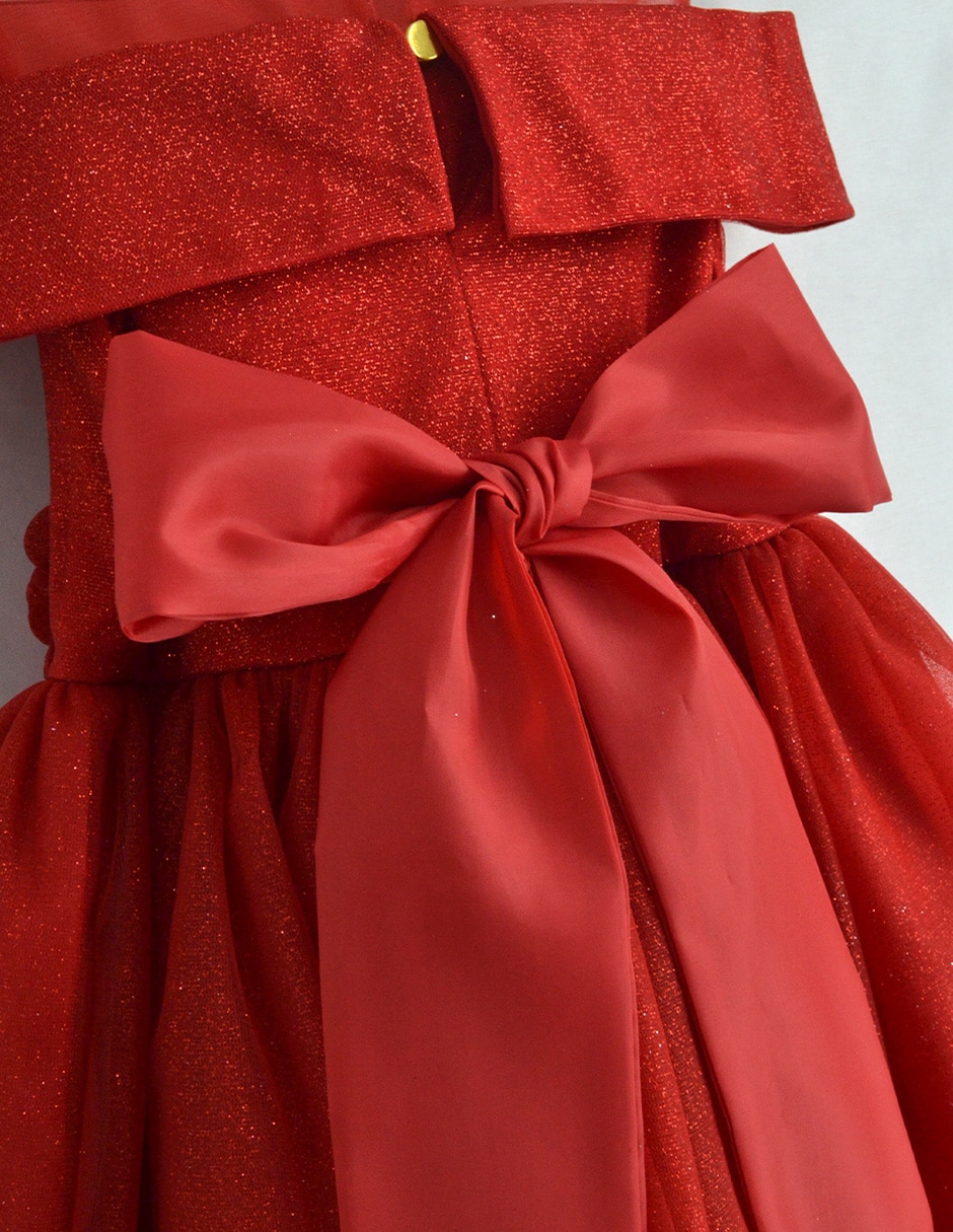 Vestido hombros descubiertos para niña 6